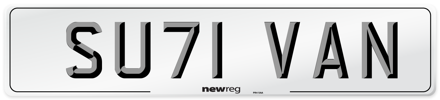 SU71 VAN Number Plate from New Reg